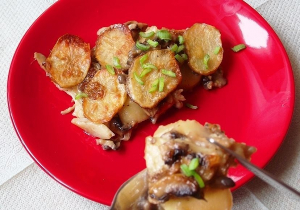 Запеканка из картофеля и грибов — рецепт приготовления